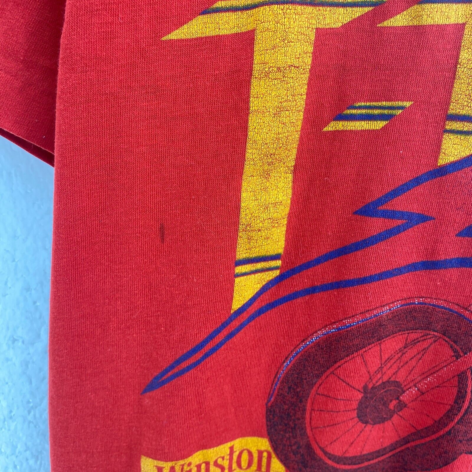 Hanes Peoria National Championship Motorcycle 70s Red T-shirt Size M