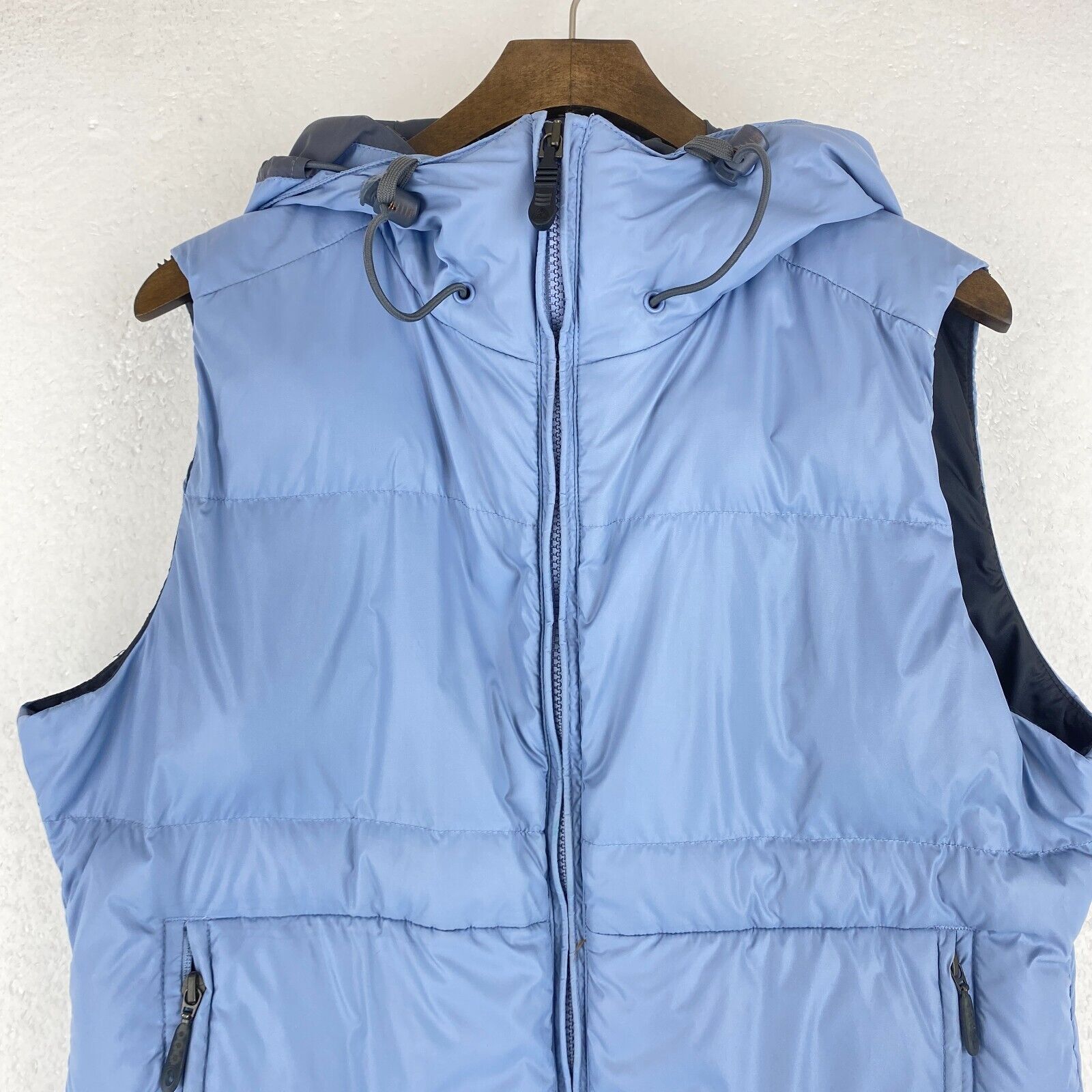 Vintage Nike ACG Full Zip Blue Puffer Vest Hooded Jacket Size M