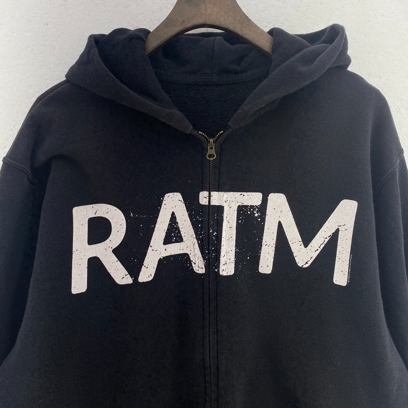Ratm Rage Against the Machine Rock Band Full Zip Black Hoodie Size M Rock Band