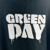Green Day 2002 Spell Out Graphic Print Black Hoodie Size M